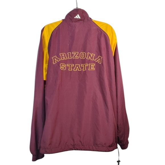 Adidas Sun Devils Men's Burgundy Windbreaker Jacket Size L - Picture 2 of 8